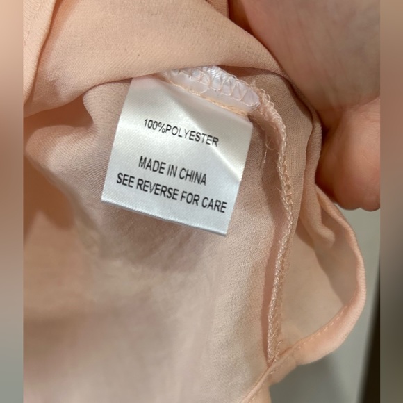 LUCY PARIS RUFFLED LONG SLEEVES CHIFFON NECK TIE IN LIGHT PEACH COLOUR SIZE S - Picture 6 of 8